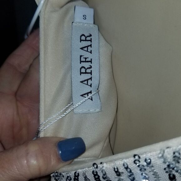 AARFAR Women Sequin Dress V-Neck Sleeveless Dress Mermaid Maxi Long NWT Small - Picture 14 of 14